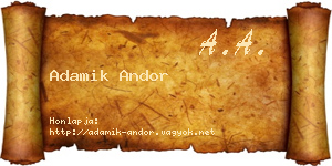 Adamik Andor névjegykártya