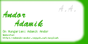 andor adamik business card